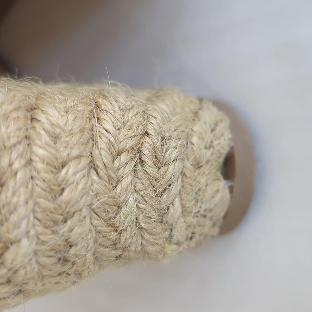 Wild Diva Lounge Strappy Jute Espadrille Wedge Sandal Shoes 10 Cream Beige/Tan - Picture 14 of 16